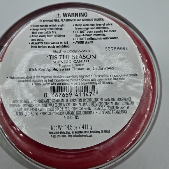 Bath & Body Works Tis the Season 3 Wick Candle - Picture 4 of 5
